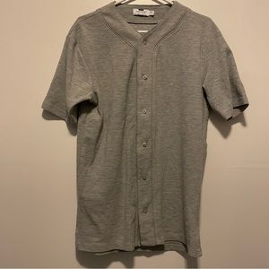 TOPMAN Short Sleeve Button Up Baseball Shirt